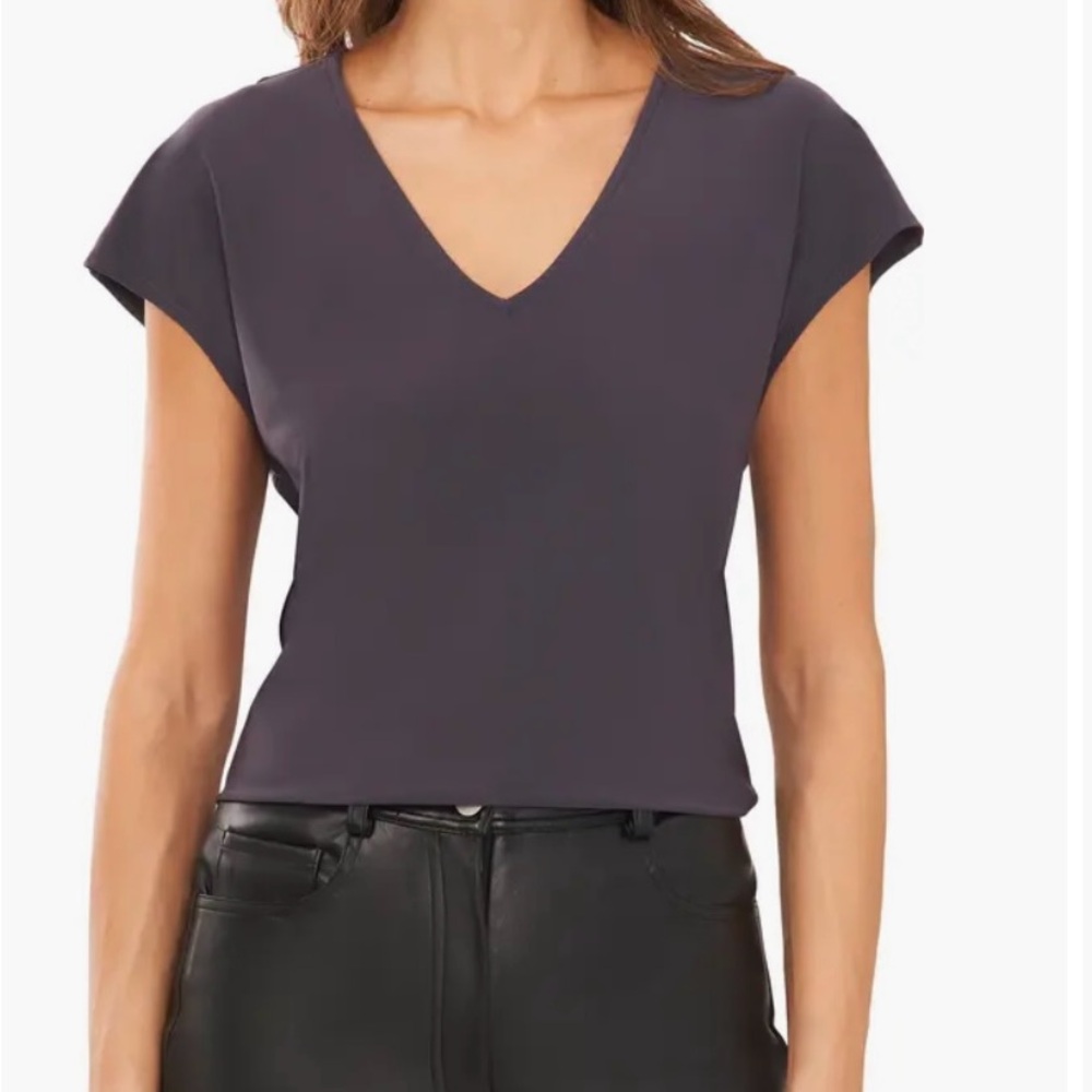 NWT Halogen V-Neck Dolman Sleeve T-Shirt Charcoal Gray Medium
